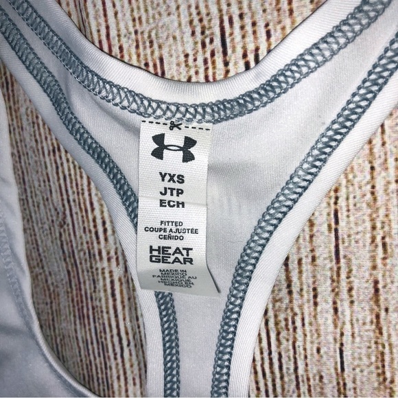 Under Armour White and Grey Racerback Tank Top Size Youth XS - Picture 5 of 9
